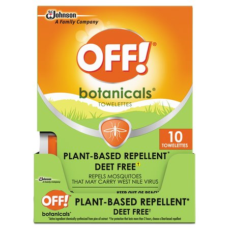 OFF Botanicals Insect Repellant, Box, 10 Wipes/Pack, PK8 694974